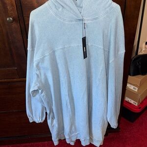 Fashion Nova Light Blue Hoodie Dress